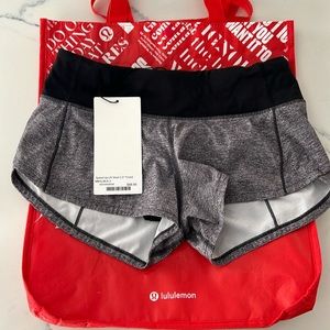 Lululemon Speed up Low Rise 2.5” size 2 heather gray